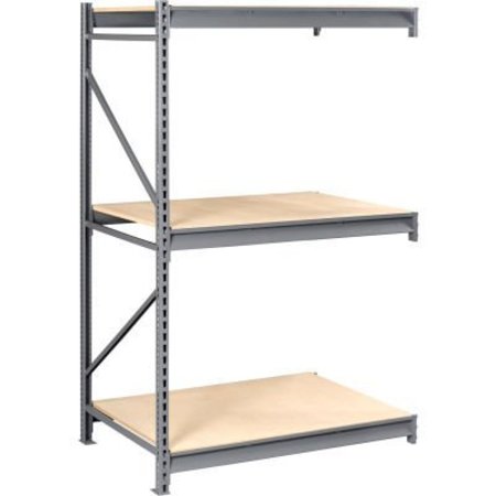 TENNSCO Tennsco Bulk Storage Rack, Wood Deck, 72"Wx36"Dx96"H, Add-On, Medium Gray BU-723696PA-MGY